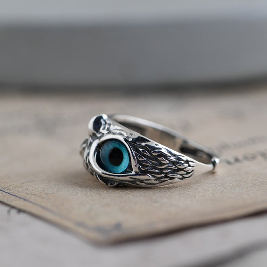 Anillo Vintage Ojo de Demonio Búho para Mujer - Joya Retro Plateada - Image 23