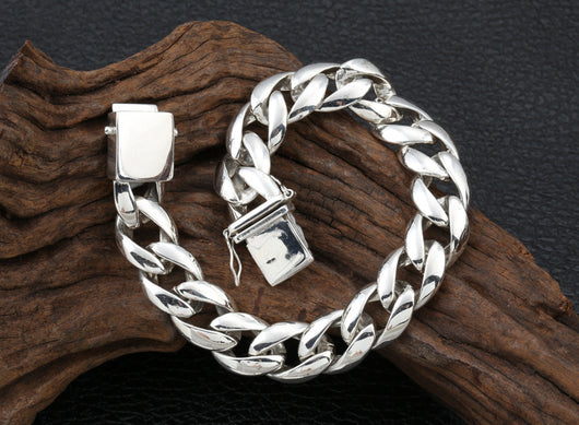 Pulsera de Plata Esterlina 925 Estilo Coreano Gruesa Brillante Personalidad - Image 12