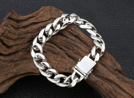 Pulsera de Plata Esterlina 925 Estilo Coreano Gruesa Brillante Personalidad - Image 15
