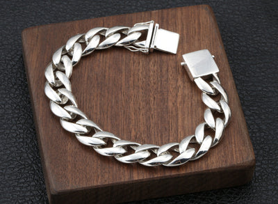 Pulsera de Plata Esterlina 925 Estilo Coreano Gruesa Brillante Personalidad - Image 17