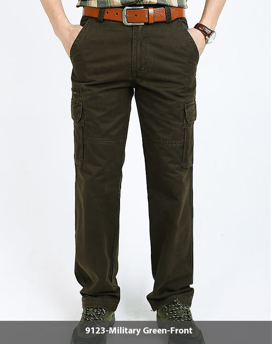 Pantalones Cargo Gruesos Casuales para Hombre - Corte Recto Algodón Puro - Image 31