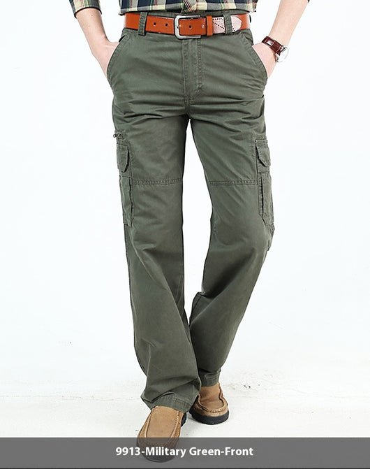 Pantalones Cargo Gruesos Casuales para Hombre - Corte Recto Algodón Puro - Image 32