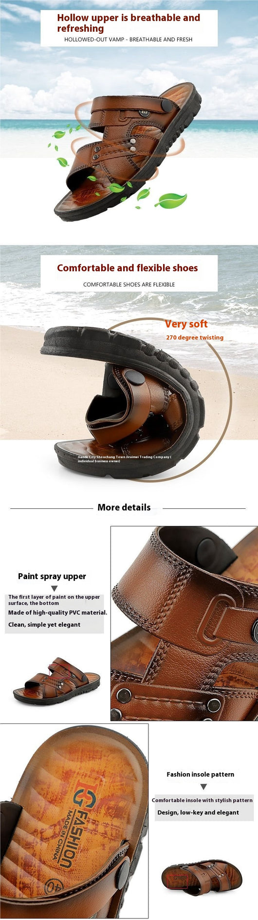 Sandalias Hombre Estilo Coreano Transpirables con Tecnología de Inyección de Aceite - Image 9