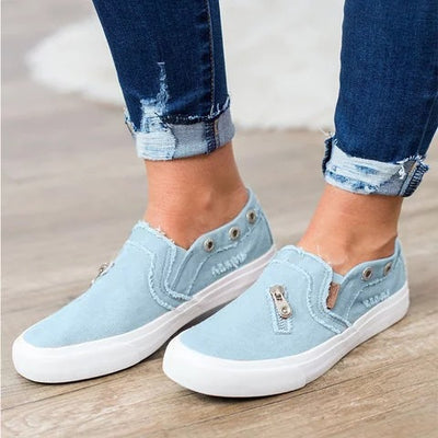 Pantalón Denim Canvas con Cierre de una Pierna para Mujer - Image 23