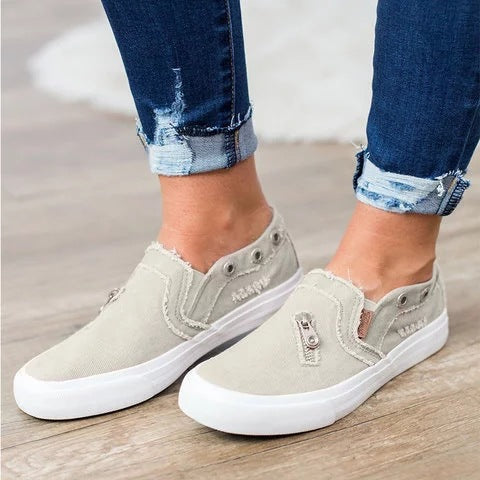Pantalón Denim Canvas con Cierre de una Pierna para Mujer - Image 25
