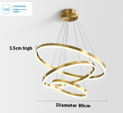 Lámpara Colgante Círculo Cobre Nórdico - Luz Atmosférica para Sala de Lujo - Image 18