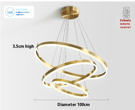 Lámpara Colgante Círculo Cobre Nórdico - Luz Atmosférica para Sala de Lujo - Image 19