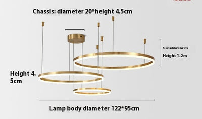 Lámpara Colgante Círculo Cobre Nórdico - Luz Atmosférica para Sala de Lujo - Image 20