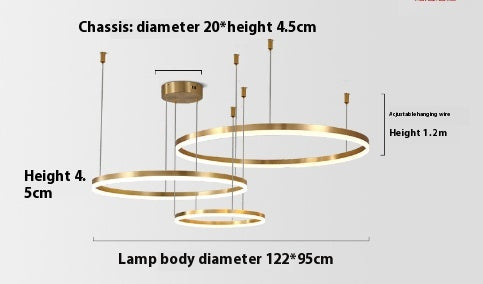 Lámpara Colgante Círculo Cobre Nórdico - Luz Atmosférica para Sala de Lujo - Image 20