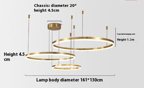 Lámpara Colgante Círculo Cobre Nórdico - Luz Atmosférica para Sala de Lujo - Image 21