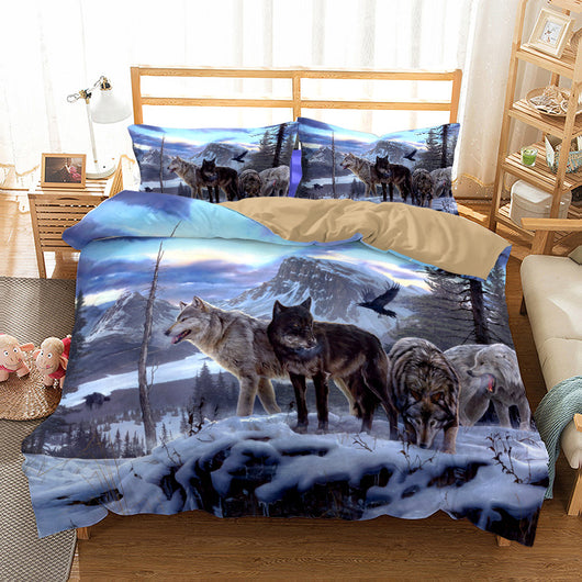 Juego de Cama Lobo Estampado Digital Tres Piezas - Image 27