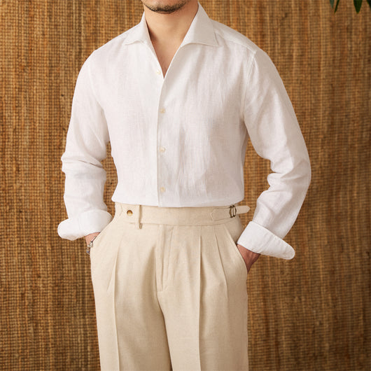 Camisa Blanca Manga Larga para Hombre - Versátil y Clásica - Image 24