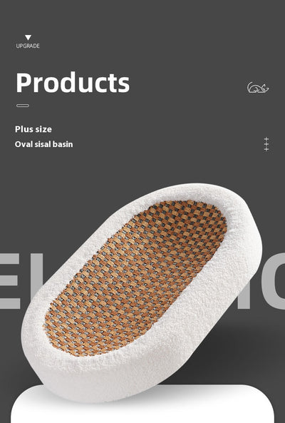 Nido Ovalado para Gatos con Tabla Rascadora de Sisal Resistente - Image 14