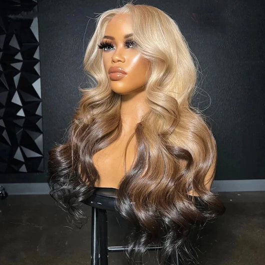 Peluca Frontal de Encaje Ondas Sueltas Rubio Miel para Mujer - Image 4