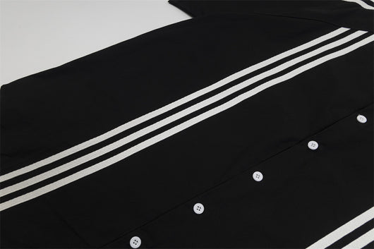 Camisa de Rayas Patchwork Manga Corta para Hombre - Image 36
