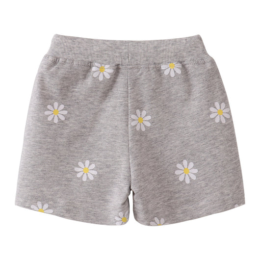 Shorts Gris Claro para Niñas con Estampado de Margaritas - Image 22