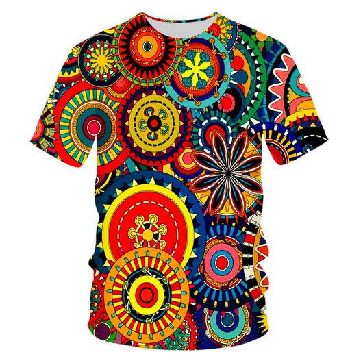 Playera Casual Estampado Psicodélico 3D con Tecnología Transpirable - Image 43