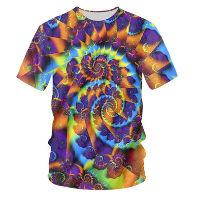 Playera Casual Estampado Psicodélico 3D con Tecnología Transpirable - Image 49