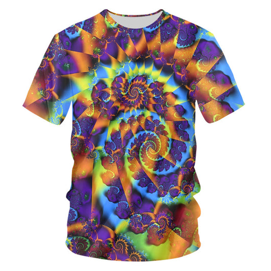 Playera Casual Estampado Psicodélico 3D con Tecnología Transpirable - Image 49