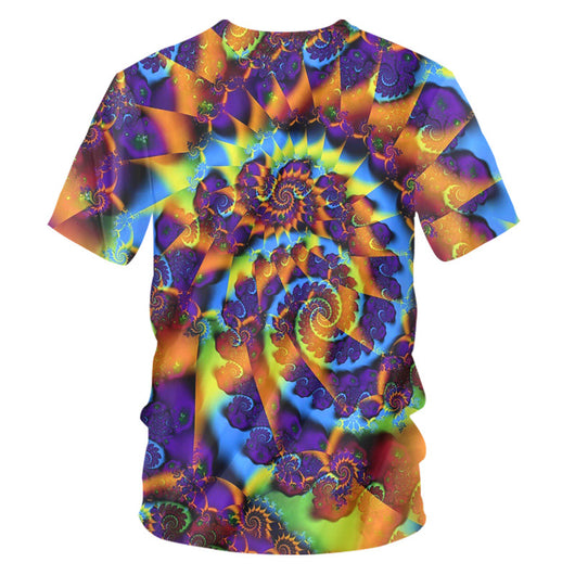 Playera Casual Estampado Psicodélico 3D con Tecnología Transpirable - Image 52