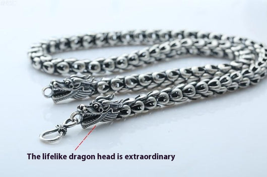 Collar Vintage Cabezas de Dragón Doble Plata S925 con Escamas - Image 7