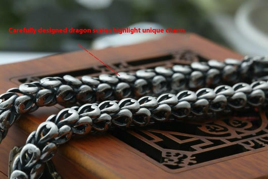 Collar Vintage Cabezas de Dragón Doble Plata S925 con Escamas - Image 9