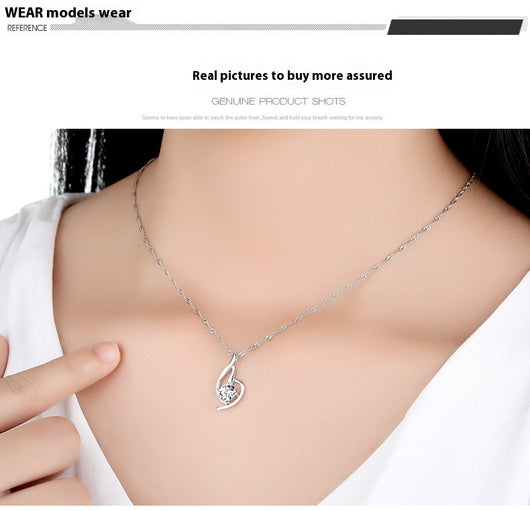 Collar de Plata 925 con Colgante Diamante - Joyería Coreana para Mujer - Image 12