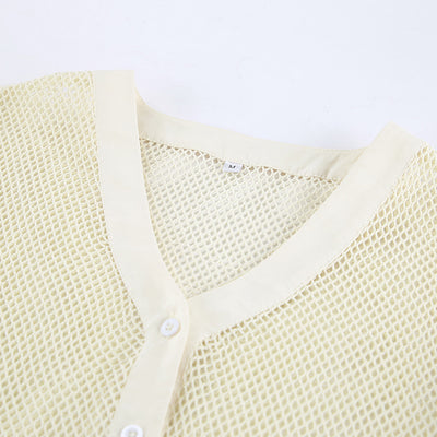 Conjunto de Malla Transpirable para Mujer - Blusa y Shorts Sueltos - Image 14