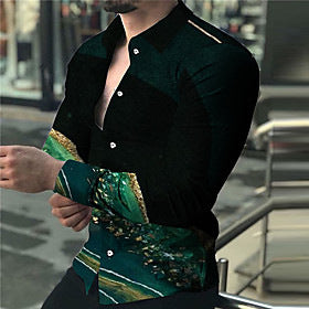 Camisa Casual Estampada de Manga Larga para Hombre - Image 32