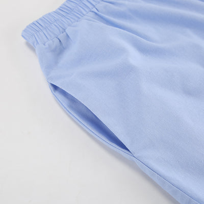 Conjunto Dos Piezas: Camisa Azul de Algodón Manga Larga y Shorts - Image 15