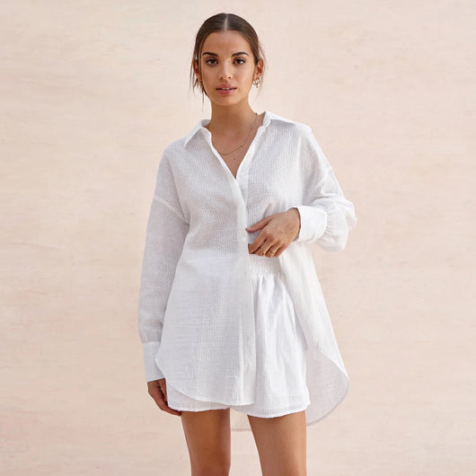 Conjunto Suelto de Shorts y Blusa Jacquard para Mujer - Image 12