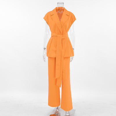 Conjunto Dos Piezas Naranja con Corpiño de Encaje y Cordones para Mujer - Image 7