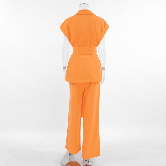Conjunto Dos Piezas Naranja con Corpiño de Encaje y Cordones para Mujer - Image 16