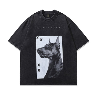Camiseta Oversized Hip Hop Streetwear Unisex con Estampa Divertida Doberman - Image 27