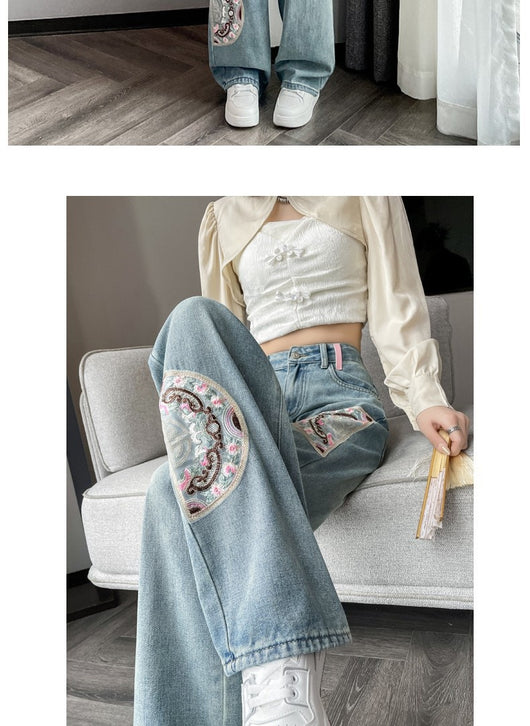 Jeans Rectos con Bordado de Diseño Premium - Image 11