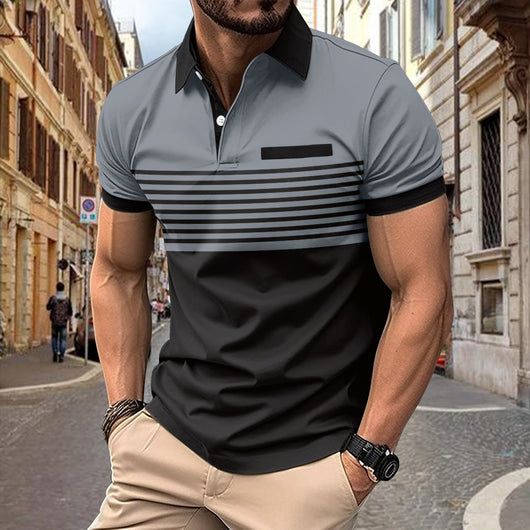 Camisa Casual a Rayas con Bolsillo en el Pecho para Hombre - Image 21