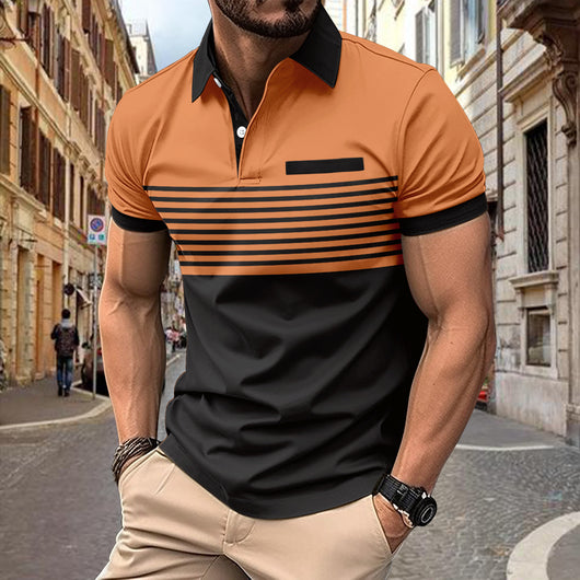 Camisa Casual a Rayas con Bolsillo en el Pecho para Hombre - Image 28