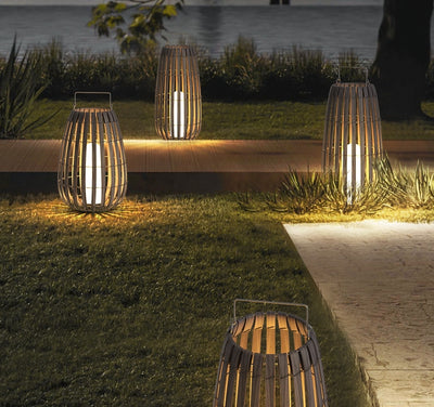 Lámpara Solar Portátil de Ratán para Jardín - Image 14
