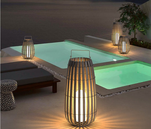 Lámpara Solar Portátil de Ratán para Jardín - Image 15