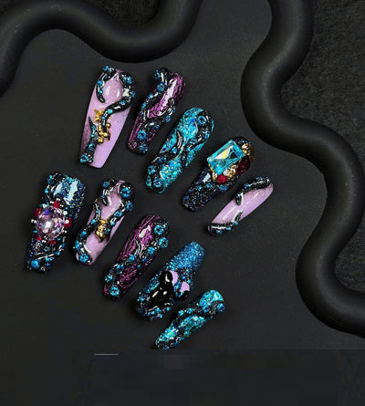 Manicura Personalizada Misterio Blanco y Negro Brillo Intenso - Image 11