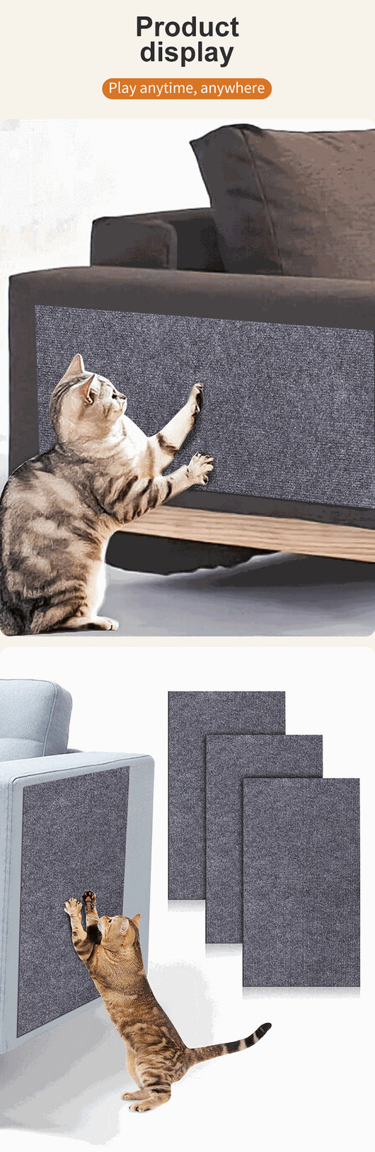 Milky White pet cat camping pad with a ribbed texture, made from wear-resistant polyester. - Image 17