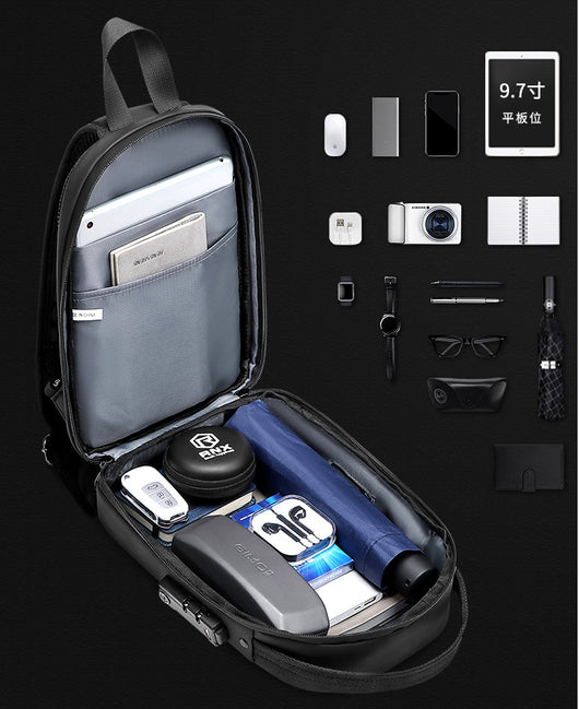 Bolsa Crossbody para Hombre con Carga USB, Impermeable y Antirrobo - Compatible con iPad 10.2" - Image 13