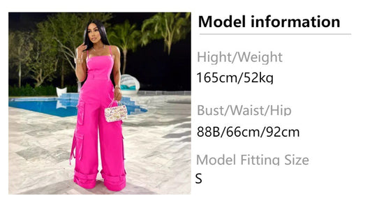 Jumpsuit de Trabajo para Mujer con Bolsillos Múltiples y Pierna Ancha - Image 12