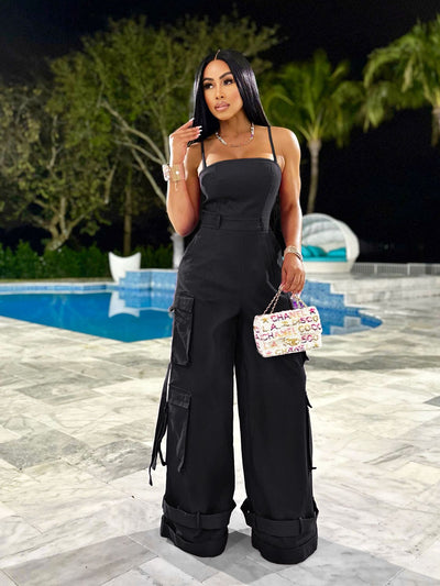 Jumpsuit de Trabajo para Mujer con Bolsillos Múltiples y Pierna Ancha - Image 14