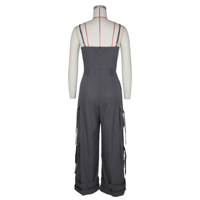 Jumpsuit de Trabajo para Mujer con Bolsillos Múltiples y Pierna Ancha - Image 21
