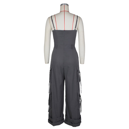 Jumpsuit de Trabajo para Mujer con Bolsillos Múltiples y Pierna Ancha - Image 21