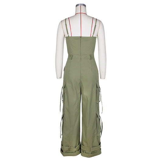 Jumpsuit de Trabajo para Mujer con Bolsillos Múltiples y Pierna Ancha - Image 23