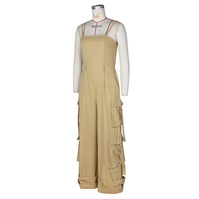Jumpsuit de Trabajo para Mujer con Bolsillos Múltiples y Pierna Ancha - Image 24