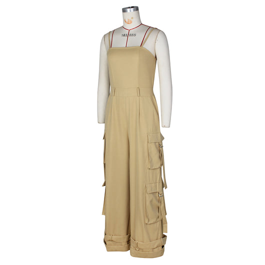 Jumpsuit de Trabajo para Mujer con Bolsillos Múltiples y Pierna Ancha - Image 24