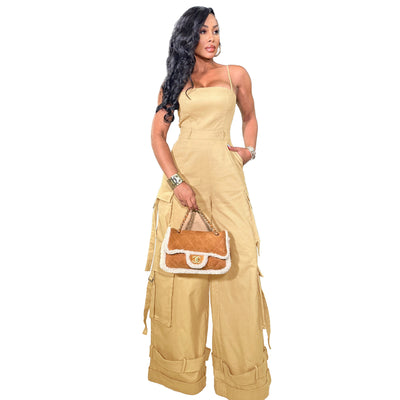 Jumpsuit de Trabajo para Mujer con Bolsillos Múltiples y Pierna Ancha - Image 26